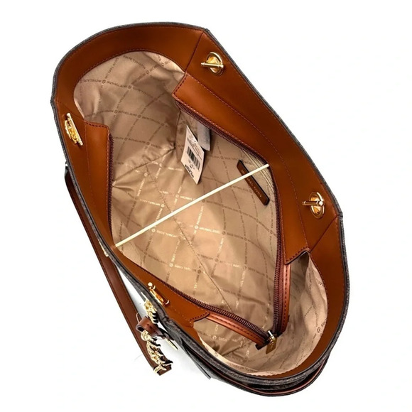 Michael Kors Large Jet Set Travel Chain Shoulder Bag Brown - Picture 9 of 12